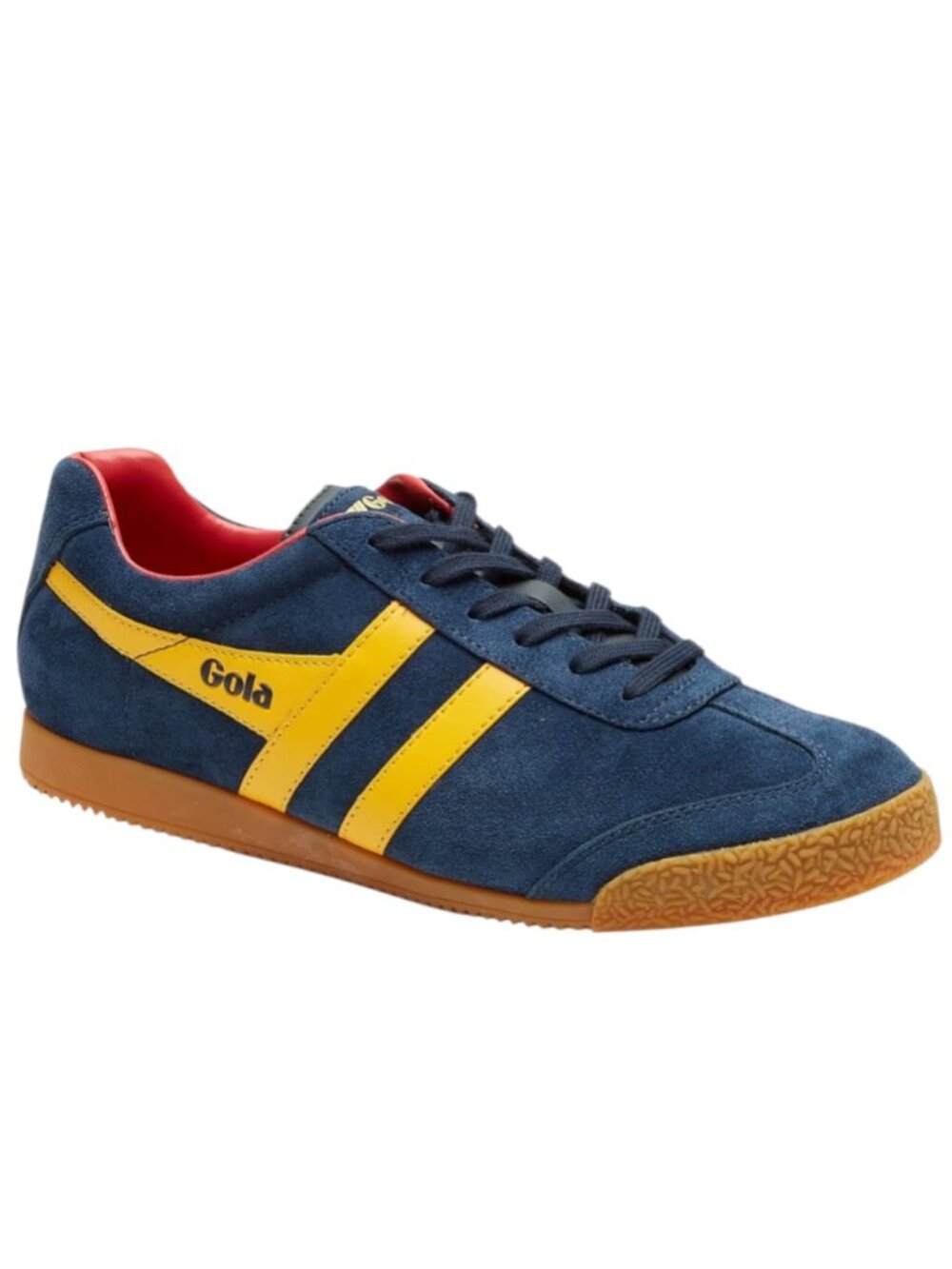 Gola Men's Harrier Suede Sneakers, Navy/Sun/Red, US 9